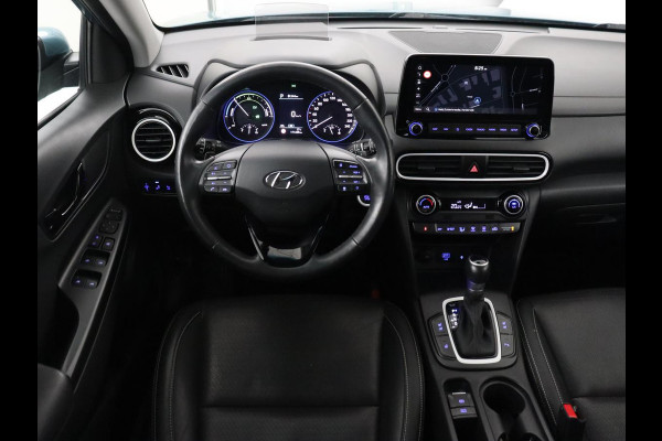 Hyundai Kona 1.6 GDI HEV Premium | 1e eigenaar | Stoelventilatie | Leder | Adaptive cruise | Head-Up | Trekhaak | Achterbankverwarming | Carplay | Navigatie | Keyless | Krell Audio | Side Assist | Stoelverwarming