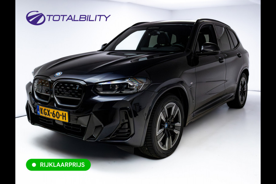 BMW iX3 M-Sport High Executive 80 kWh | Pano | Leder | Led | Shadowline | Stoelverwarming | Camera | Carbon black metallic, 460 km WLTP