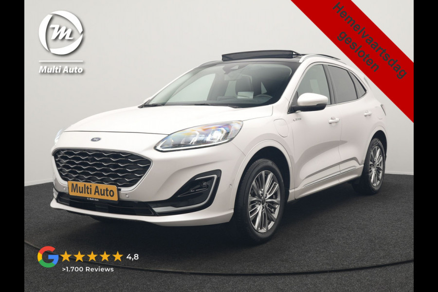 Ford Kuga 2.5 Vignale PHEV 225pk Dealer O.H. | Trekhaak Afn. | Panodak | Adaptive Cruise | Head Up | 360 Camera | Bang & Olufsen | Lederen Sportstoelen Memory & Verwarmd | Keyless | Achterbank Verwarmd | Blis | Stuur Verwarmd | Navigatie | DAB | Plug In Hybrid |