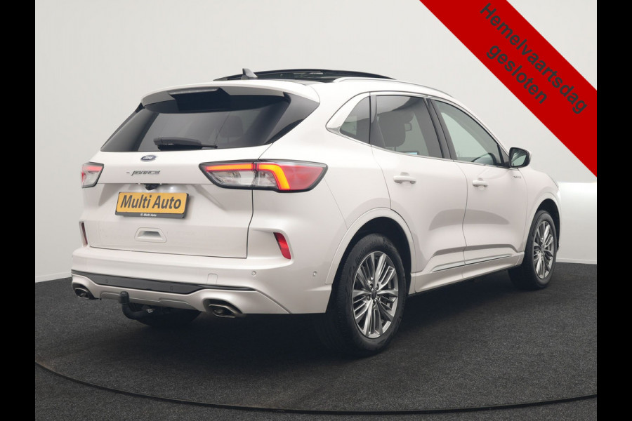 Ford Kuga 2.5 Vignale PHEV 225pk Dealer O.H. | Trekhaak Afn. | Panodak | Adaptive Cruise | Head Up | 360 Camera | Bang & Olufsen | Lederen Sportstoelen Memory & Verwarmd | Keyless | Achterbank Verwarmd | Blis | Stuur Verwarmd | Navigatie | DAB | Plug In Hybrid |
