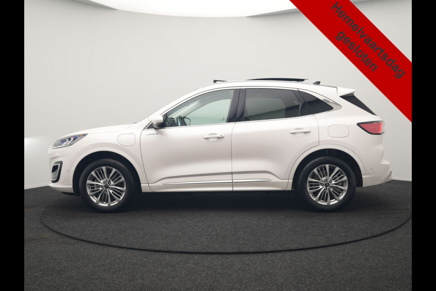 Ford Kuga 2.5 Vignale PHEV 225pk Dealer O.H. | Trekhaak Afn. | Panodak | Adaptive Cruise | Head Up | 360 Camera | Bang & Olufsen | Lederen Sportstoelen Memory & Verwarmd | Keyless | Achterbank Verwarmd | Blis | Stuur Verwarmd | Navigatie | DAB | Plug In Hybrid |