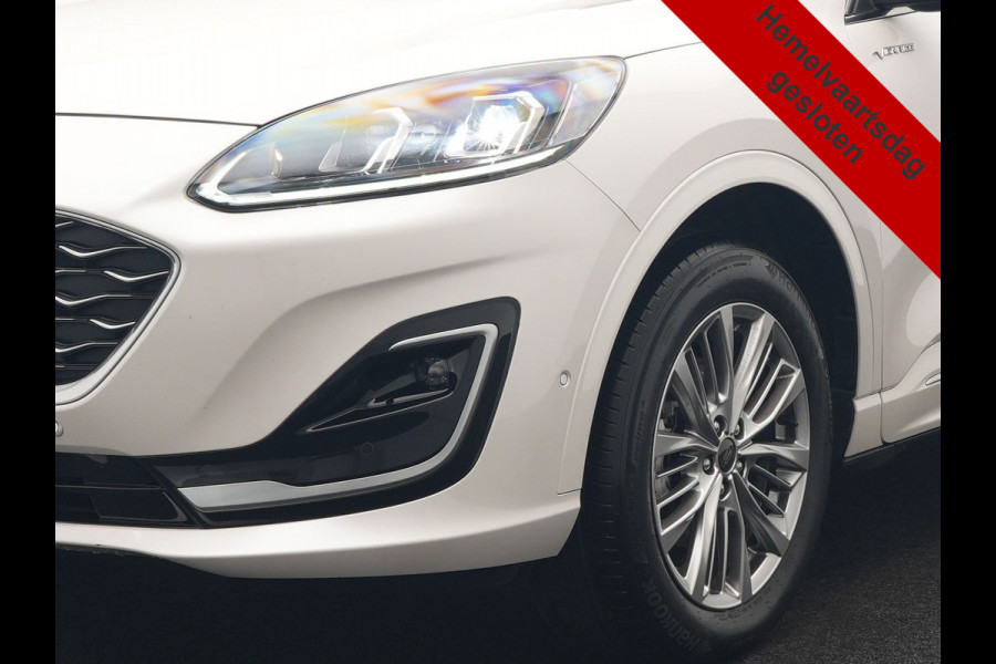Ford Kuga 2.5 Vignale PHEV 225pk Dealer O.H. | Trekhaak Afn. | Panodak | Adaptive Cruise | Head Up | 360 Camera | Bang & Olufsen | Lederen Sportstoelen Memory & Verwarmd | Keyless | Achterbank Verwarmd | Blis | Stuur Verwarmd | Navigatie | DAB | Plug In Hybrid |