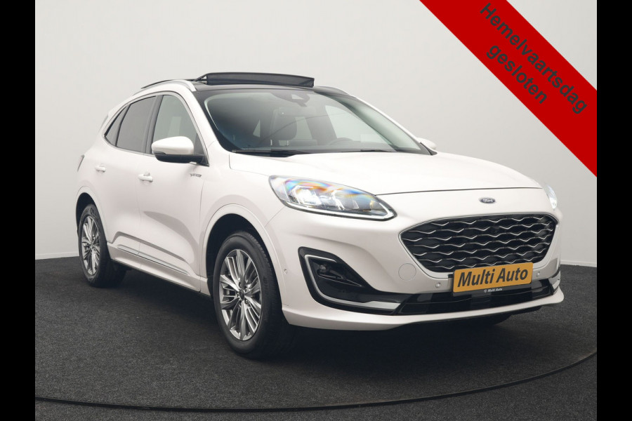 Ford Kuga 2.5 Vignale PHEV 225pk Dealer O.H. | Trekhaak Afn. | Panodak | Adaptive Cruise | Head Up | 360 Camera | Bang & Olufsen | Lederen Sportstoelen Memory & Verwarmd | Keyless | Achterbank Verwarmd | Blis | Stuur Verwarmd | Navigatie | DAB | Plug In Hybrid |