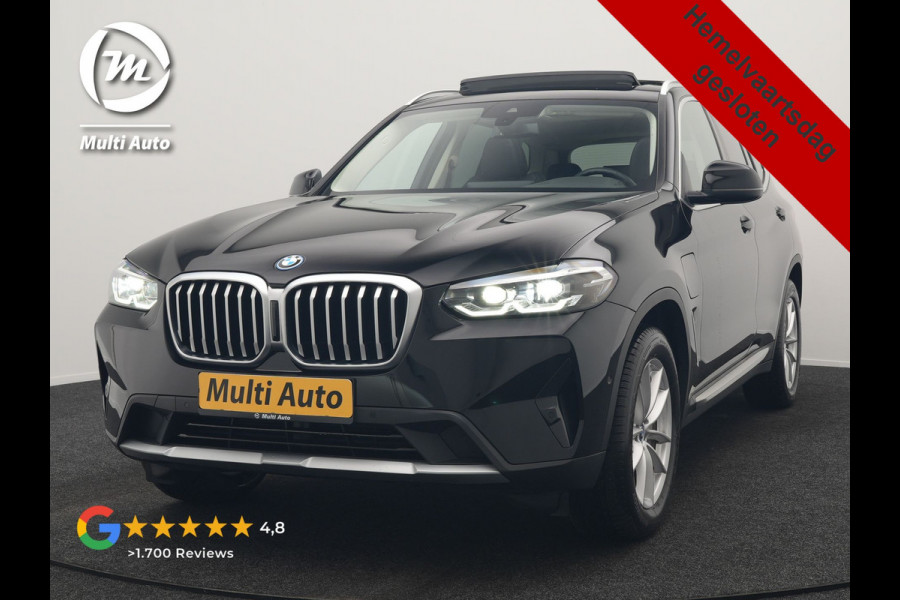 BMW X3 xDrive30e High Executive FACELIFT PHEV 293pk Dealer O.H. | Trekhaak Af Fabriek | Panodak | Camera | Lederen Sportstoelen Verwarmd | Apple Carplay | Park Assist | Navigatie | DAB | 18''L.M. | Plug In Hybrid |