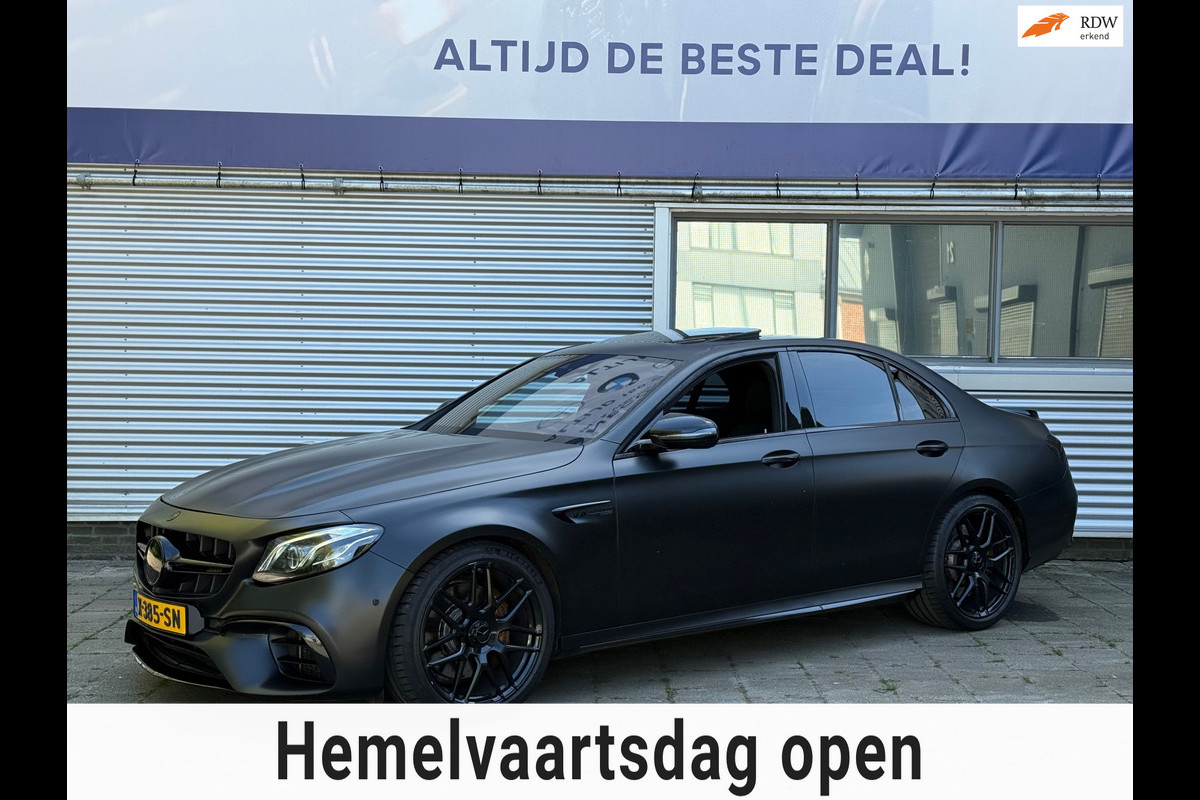 Mercedes-Benz E-Klasse AMG 63 4MATIC Premium Plus Downpipe 612pk+ l Headup l Matzwart Wrap l Burmester l Memory+Stoelkoeling l