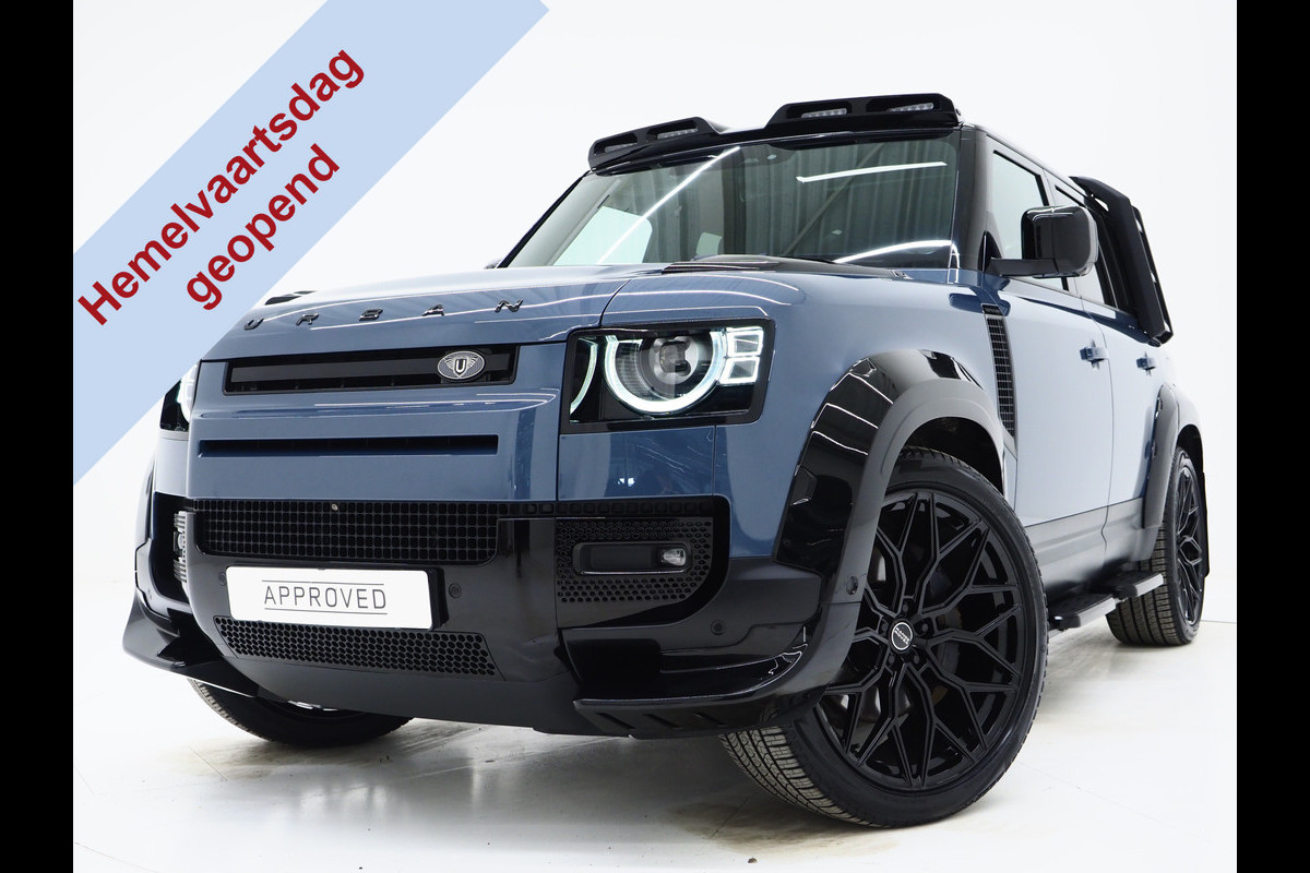 Land Rover Defender 110 2.0 P400e 110 Urban WideTrack Look | Panoramadak | Explorer Pack | Sidesteps | Lightbar | Trekhaak | Meridian | Carplay