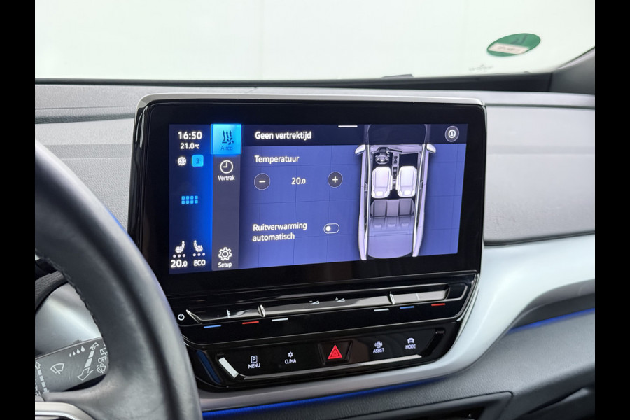 Volkswagen ID.4 First 82kWh SOH 93% Warmtepomp Trekhaak Camera Adap.Cruise Apple Carplay Android Auto Stuur+Stoelverwarming Navi Ecc Pdc Lmv 20" Led Wifi Voorruitverwarming DAB Isofix Verkeersbord detectie 1.000KG Trekgewicht 1e Eigenaar Dealeronderhouden