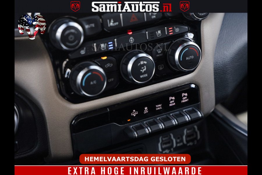 Dodge Ram BOM VOL | 5.7 V8 HEMI 402 PK | LUCHTVERING | ADAPTIVE CRUISE | PANODAK | 360 CAMERA | OPEN UITLAAT KLEP | CREW CAB | DUBBELE CABINE | 5 PERSOONS | DC |