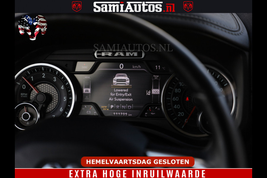 Dodge Ram BOM VOL | 5.7 V8 HEMI 402 PK | LUCHTVERING | ADAPTIVE CRUISE | PANODAK | 360 CAMERA | OPEN UITLAAT KLEP | CREW CAB | DUBBELE CABINE | 5 PERSOONS | DC |