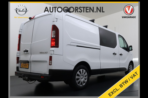 Renault Trafic 2.0 dCi 120 T29 L2H1 Dubbele Cabine Trekhaak Camera Navi Ecc Cruise Control Pdc DAB Business Euro 6 Betonplex Vloer Wandbetimmering Regen-Lichtsensor 2.000kg Trekgewicht 1e Eigenaar 5-Persoons