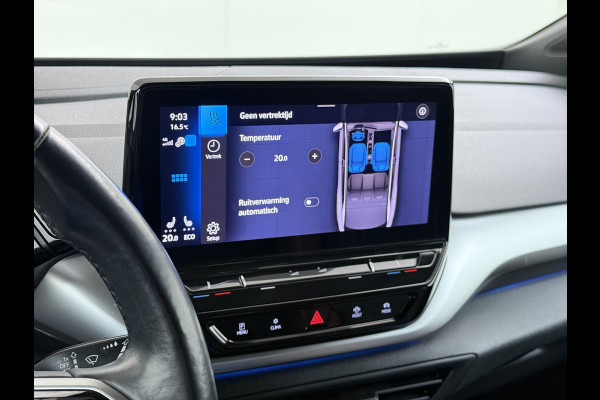 Volkswagen ID.4 First 82kWh SOH 90% Warmtepomp Trekhaak Camera Adap.Cruise Apple Carplay Android Auto Stuur+Stoelverwarming Navi Ecc Pdc Lmv 20" Led Wifi Voorruitverwarming DAB Isofix Verkeersbord detectie 1.000KG Trekgewicht 1e Eigenaar Dealeronderhouden