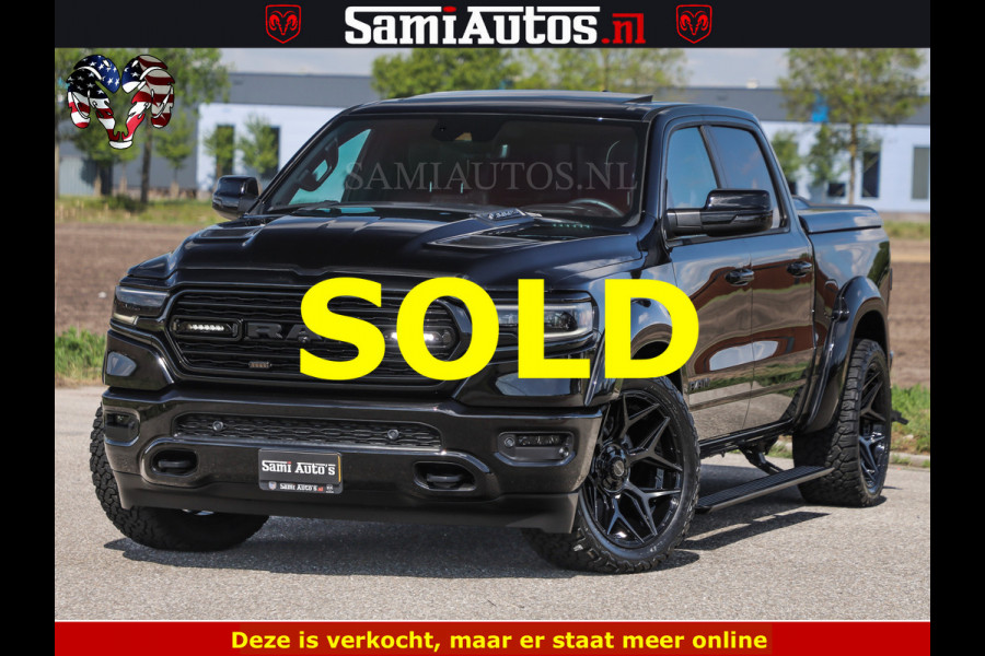 Dodge Ram BLACK BEAST HULK 5.7 V8 | HUD | WIDE BODY | BOM VOL | CREW CAB DUBBELE CABINE | 5 PERSOONS | MEGA DIKKE LIMITED BLACK ON BLACK | ZO GOED ALS NIEUW |