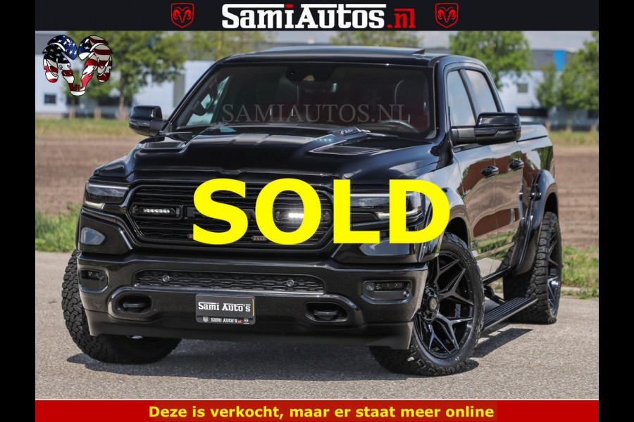 Dodge Ram BLACK BEAST HULK 5.7 V8 | HUD | WIDE BODY | BOM VOL | CREW CAB DUBBELE CABINE | 5 PERSOONS | MEGA DIKKE LIMITED BLACK ON BLACK | ZO GOED ALS NIEUW |