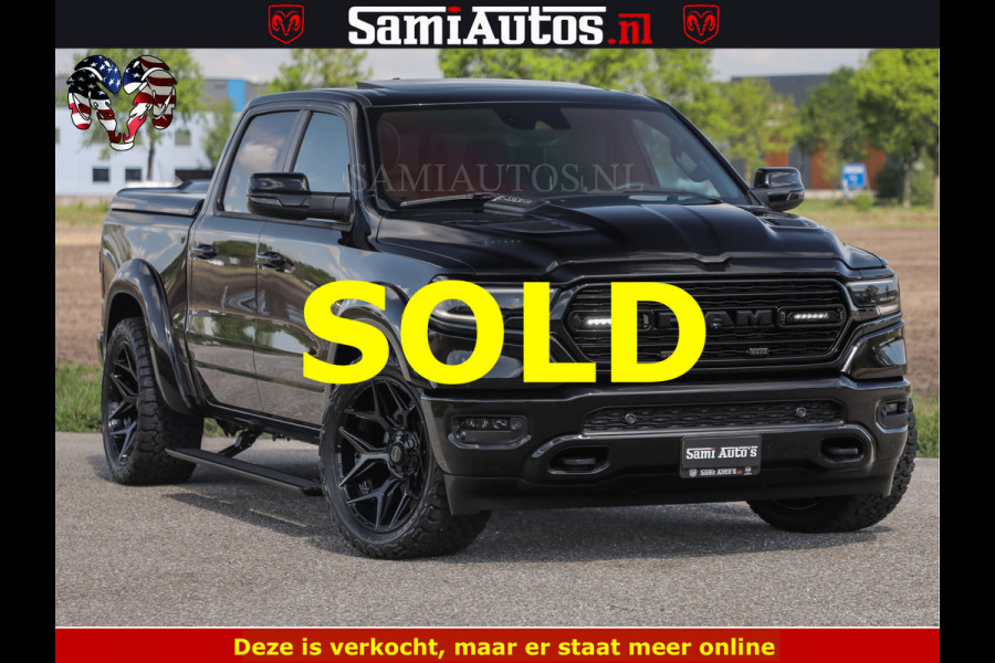 Dodge Ram BLACK BEAST HULK 5.7 V8 | HUD | WIDE BODY | BOM VOL | CREW CAB DUBBELE CABINE | 5 PERSOONS | MEGA DIKKE LIMITED BLACK ON BLACK | ZO GOED ALS NIEUW |