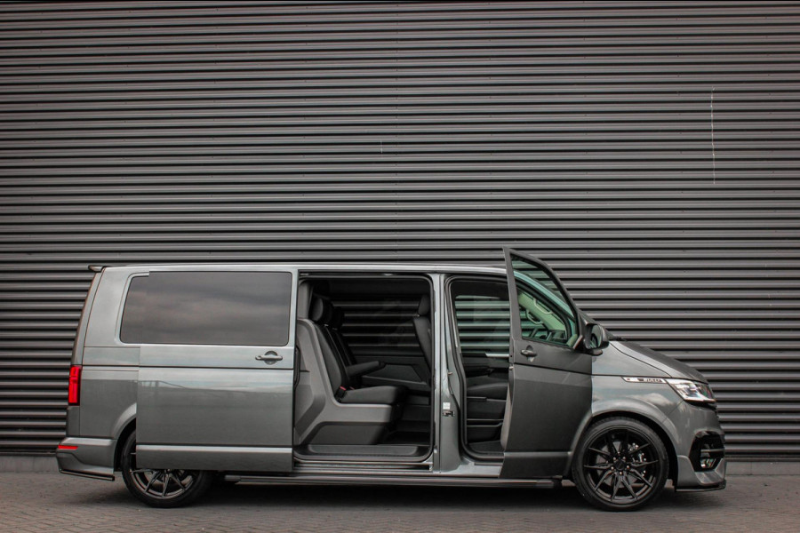 Volkswagen Transporter 2.0 TDI L2H1 150PK BULLI DC DUBBEL CABINE / LEIGHTONVANS BODYKIT / FULL OPTINS / LEDER / FULL BLACK / APPLE