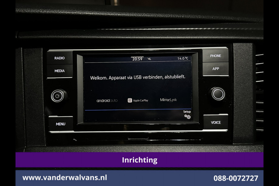 Volkswagen Transporter 2.0 TDI L2H1 Inrichting Euro6 Airco | Omvormer | Imperiaal | Camera | Trekhaak | Apple Carplay Android Auto, Cruisecontrol, Parkeersensoren