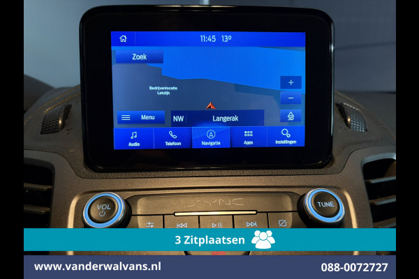 Ford Transit Connect 1.5 EcoBlue 120pk L2H1 Euro6 Airco | 3-Zits | Camera | Navigatie | Apple Carplay Stoelverwarming, Verwarmde voorruit, Parkeersensoren, Bijrijdersbank, 1500kg trekvermogen