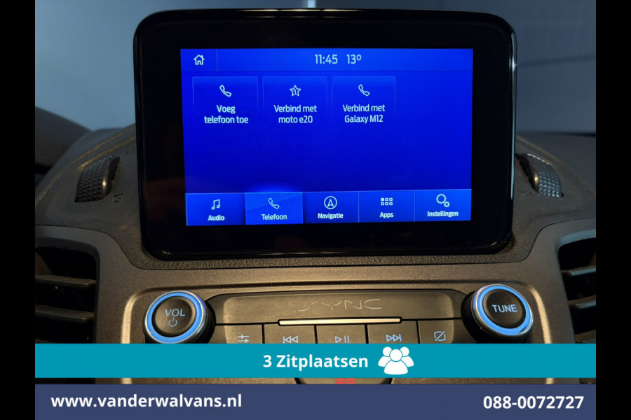 Ford Transit Connect 1.5 EcoBlue 120pk L2H1 Euro6 Airco | 3-Zits | Camera | Navigatie | Apple Carplay Stoelverwarming, Verwarmde voorruit, Parkeersensoren, Bijrijdersbank, 1500kg trekvermogen