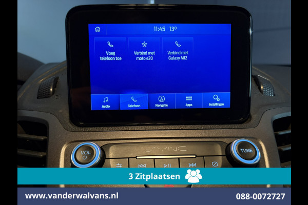 Ford Transit Connect 1.5 EcoBlue 120pk L2H1 Euro6 Airco | 3-Zits | Camera | Navigatie | Apple Carplay Stoelverwarming, Verwarmde voorruit, Parkeersensoren, Bijrijdersbank, 1500kg trekvermogen