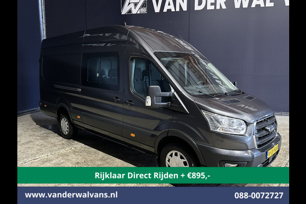 Ford Transit 2.0 TDCI 185pk L4H3 Dubbele Cabine Euro6 *Rijklaar* Airco | 6-Zits | Camera | Cruisecontrol Parkeersensoren, 2800kg trekvermogen