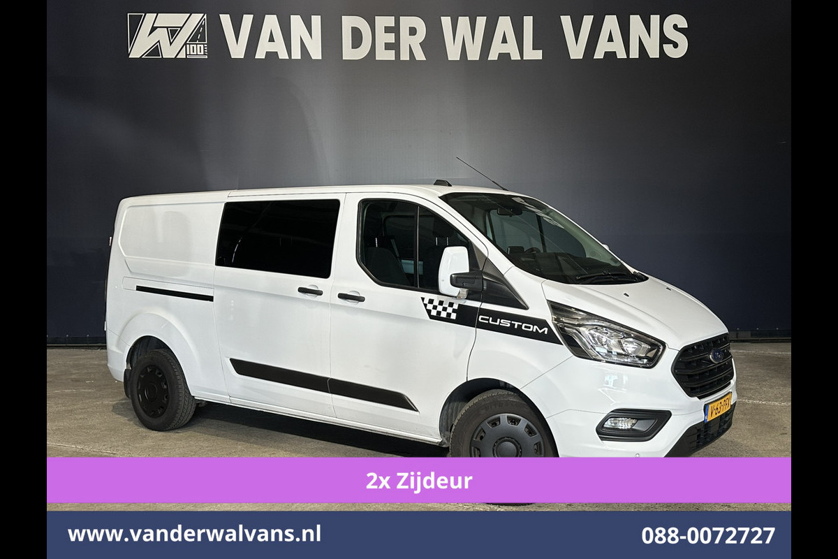 Ford Transit Custom 2.0 TDCI 170pk L2H1 Dubbele Cabine Euro6 Airco | 5-Zits | 2x Zijdeur | Camera | Navigatie | LED, Apple Carplay, Android Auto, Cruisecontrol, Verwarmde voorruit, Trekhaak, Parkeersensoren