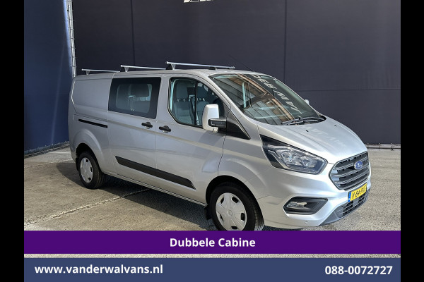 Ford Transit Custom 2.0 TDCI 131pk L2H1 Dubbele Cabine Euro6 Airco | 6-Zits | LED | Cruisecontrol | Verwarmde voorruit Parkeersensoren, Dakdragers, 2800kg trekvermogen