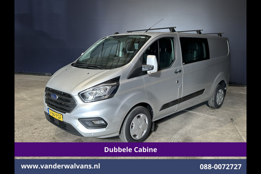 Ford Transit Custom 2.0 TDCI 131pk L2H1 Dubbele Cabine Euro6 Airco | 6-Zits | LED | Cruisecontrol | Verwarmde voorruit Parkeersensoren, Dakdragers, 2800kg trekvermogen