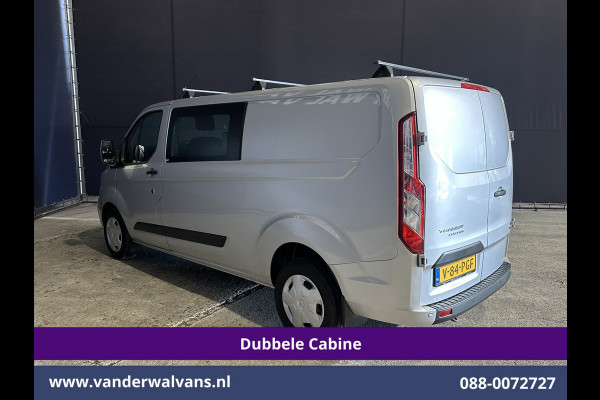 Ford Transit Custom 2.0 TDCI 131pk L2H1 Dubbele Cabine Euro6 Airco | 6-Zits | LED | Cruisecontrol | Verwarmde voorruit Parkeersensoren, Dakdragers, 2800kg trekvermogen