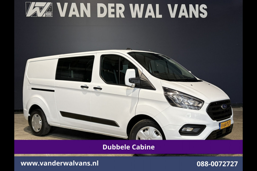 Ford Transit Custom 2.0 TDCI 130pk L2H1 Dubbele Cabine Euro6 Airco | 6-Zits | Camera | Navigatie | Apple Carplay | Cruisecontrol LED, Android Auto, Stoelverwarming, Verwarmde voorruit, Parkeersensoren, Achterklep, 2800kg trekvermogen