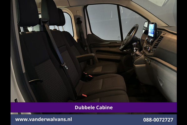 Ford Transit Custom 2.0 TDCI 130pk L2H1 Dubbele Cabine Euro6 Airco | 6-Zits | Camera | Navigatie | Apple Carplay | Cruisecontrol LED, Android Auto, Stoelverwarming, Verwarmde voorruit, Parkeersensoren, Achterklep, 2800kg trekvermogen