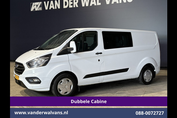 Ford Transit Custom 2.0 TDCI 130pk L2H1 Dubbele Cabine Euro6 Airco | 6-Zits | Camera | Navigatie | Apple Carplay | Cruisecontrol LED, Android Auto, Stoelverwarming, Verwarmde voorruit, Parkeersensoren, Achterklep, 2800kg trekvermogen