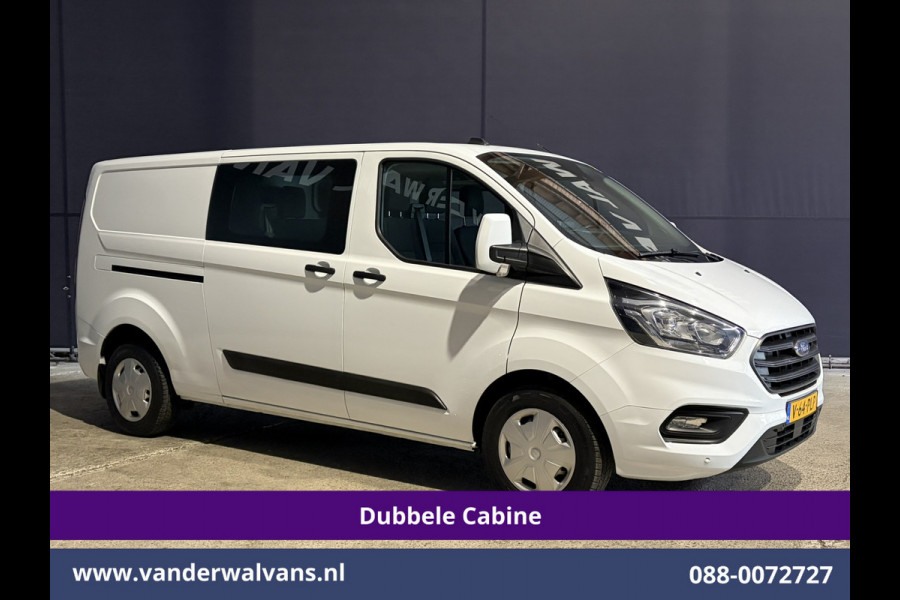 Ford Transit Custom 2.0 TDCI 130pk L2H1 Dubbele Cabine Euro6 Airco | 6-Zits | Camera | Navigatie | Apple Carplay | Cruisecontrol LED, Android Auto, Stoelverwarming, Verwarmde voorruit, Parkeersensoren, Achterklep, 2800kg trekvermogen