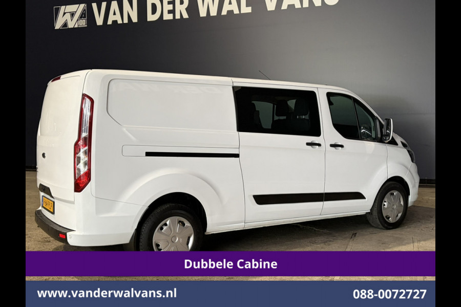 Ford Transit Custom 2.0 TDCI 130pk L2H1 Dubbele Cabine Euro6 Airco | 6-Zits | Camera | Navigatie | Apple Carplay | Cruisecontrol LED, Android Auto, Stoelverwarming, Verwarmde voorruit, Parkeersensoren, Achterklep, 2800kg trekvermogen