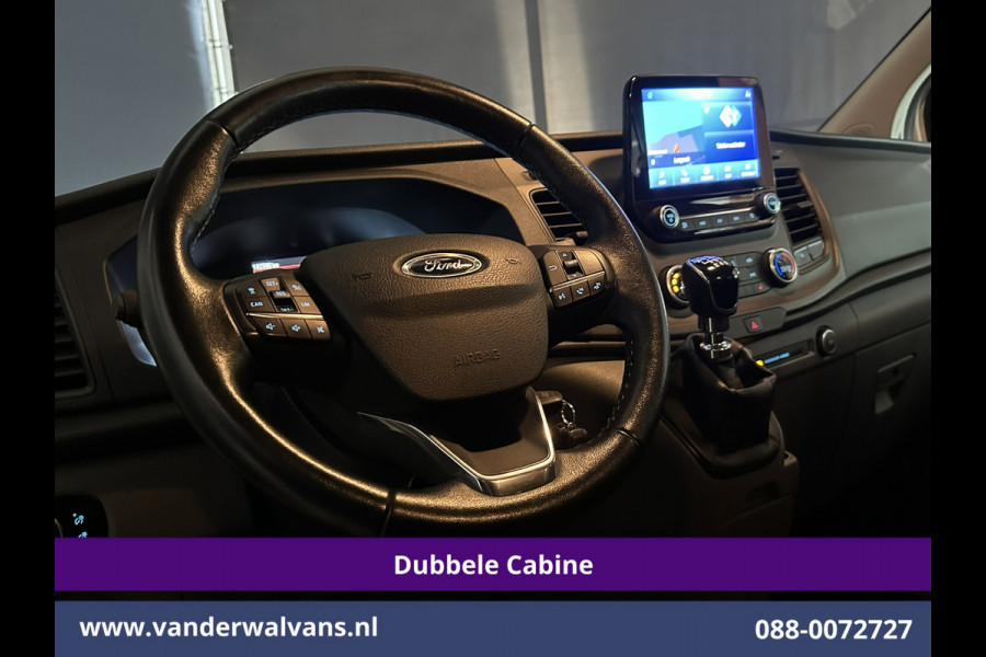 Ford Transit Custom 2.0 TDCI 130pk L2H1 Dubbele Cabine Euro6 Airco | 6-Zits | Camera | Navigatie | Apple Carplay | Cruisecontrol LED, Android Auto, Stoelverwarming, Verwarmde voorruit, Parkeersensoren, Achterklep, 2800kg trekvermogen