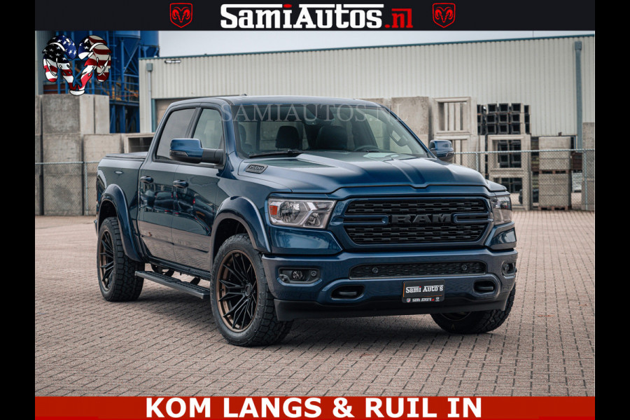 Dodge Ram SPORT | 5.7 V8 4x4 HEMI | PANORAMA DAK | GROOTSCHERM 12 INCH | LPG | Patriot Blue CREW CAB | DUBBELE CABINE | 5 PERSOONS | DC | VOORRAAD NR 2555 - 3325