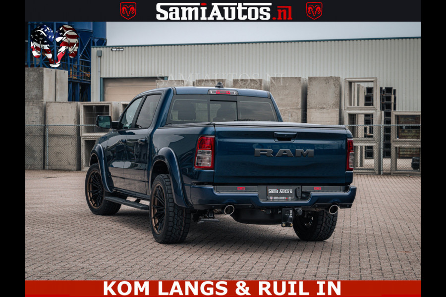 Dodge Ram SPORT | 5.7 V8 4x4 HEMI | PANORAMA DAK | GROOTSCHERM 12 INCH | LPG | Patriot Blue CREW CAB | DUBBELE CABINE | 5 PERSOONS | DC | VOORRAAD NR 2555 - 3325