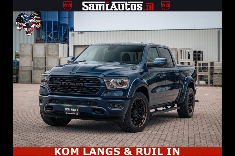Dodge Ram SPORT | 5.7 V8 4x4 HEMI | PANORAMA DAK | GROOTSCHERM 12 INCH | LPG | Patriot Blue CREW CAB | DUBBELE CABINE | 5 PERSOONS | DC | VOORRAAD NR 2555 - 3325