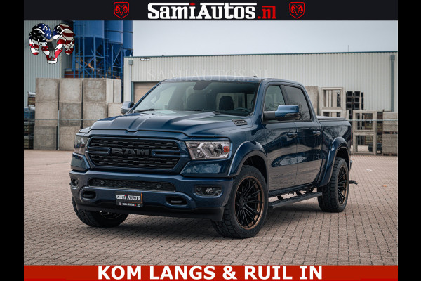 Dodge Ram SPORT | 5.7 V8 4x4 HEMI | PANORAMA DAK | GROOTSCHERM 12 INCH | LPG | Patriot Blue CREW CAB | DUBBELE CABINE | 5 PERSOONS | DC | VOORRAAD NR 2555 - 3325