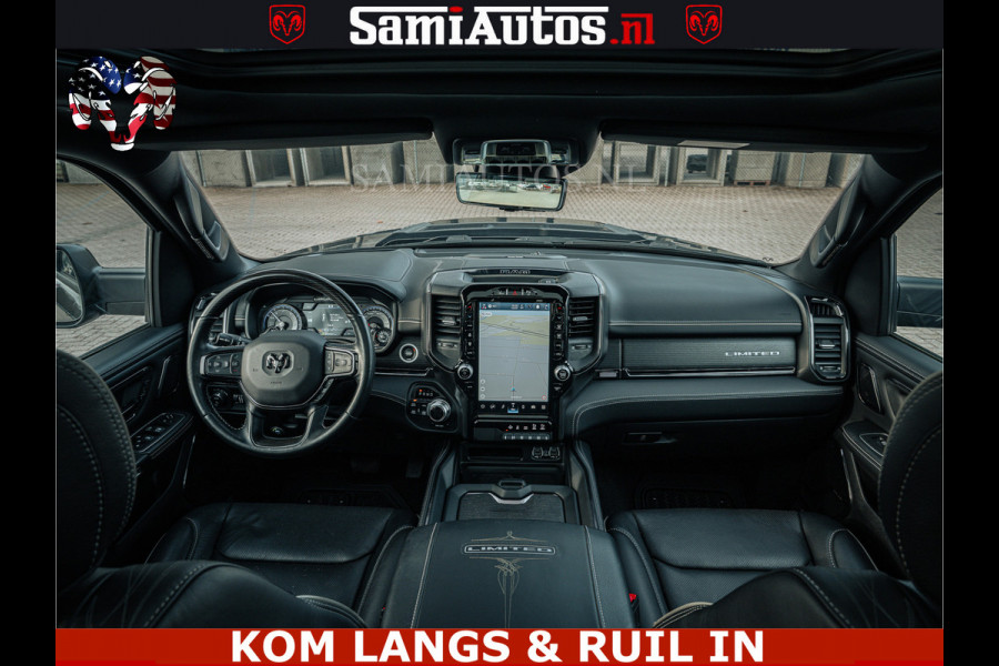 Dodge Ram LIMITED | 5.7 V8 HEMI 402PK | TUFF WIELEN | MEEST VOLLE LIMITED | PRACHTIGE KLEUR GRANITE CRYSTAL PEARL | CREW CAB | DUBBELE CABINE DC 5 PERSOONS | CREW CAB 5 PERSOONS | DUBBELE CABINE DC | MEEST ROYALE EN COMFORTABELE BEDRIJFSAUTO | HEAD-UP | LUCHTVERING | RONDOM CAMERA | MWK KLEP | PANORAMA DAK |