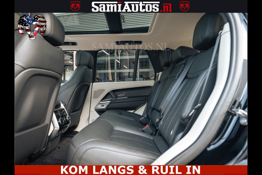 Land Rover Range Rover P550e 551 PK GARANTIE TOT 14-03-2029 | ACHTERAS BESTURING | SOFT CLOSE | HEAD-UP | FACELIFT MODEL | 23 INCH VELGEN | PANORAMADAK | STUURVERWARMING | STOEL KOELING | Incl btw | Fabrieksgarantie tot 14-03-2029 – Geniet van gemoedsrust met uitgebreide dekking tot deze datum.