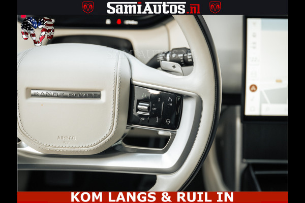 Land Rover Range Rover P550e 551 PK GARANTIE TOT 14-03-2029 | ACHTERAS BESTURING | SOFT CLOSE | HEAD-UP | FACELIFT MODEL | 23 INCH VELGEN | PANORAMADAK | STUURVERWARMING | STOEL KOELING | Incl btw | Fabrieksgarantie tot 14-03-2029 – Geniet van gemoedsrust met uitgebreide dekking tot deze datum.