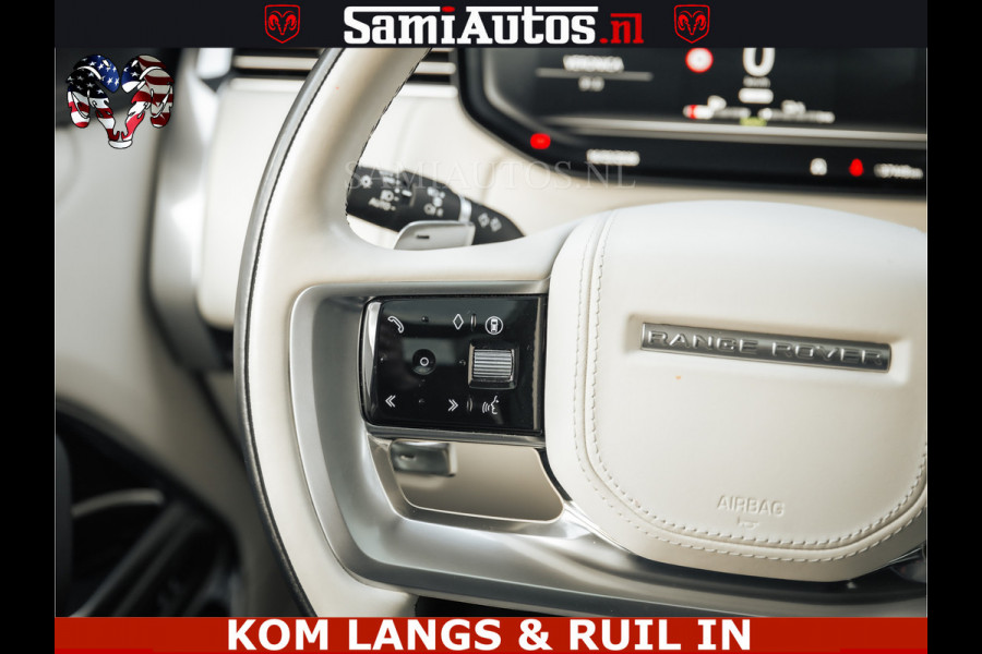 Land Rover Range Rover P550e 551 PK GARANTIE TOT 14-03-2029 | ACHTERAS BESTURING | SOFT CLOSE | HEAD-UP | FACELIFT MODEL | 23 INCH VELGEN | PANORAMADAK | STUURVERWARMING | STOEL KOELING | Incl btw | Fabrieksgarantie tot 14-03-2029 – Geniet van gemoedsrust met uitgebreide dekking tot deze datum.