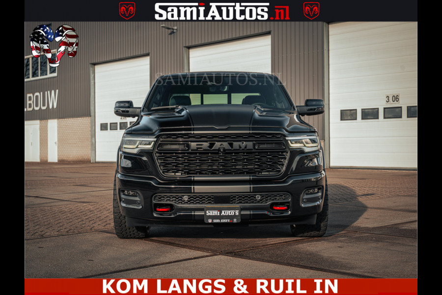 Dodge Ram Limited H.O 540PK 706Nm | Massage + Full Option | De Meest Luxe en Volle Pick-Up in zijn Klasse | Comfortabele Dubbele Cabine met Royale 5 Zitplaatsen | BPM vrij | Nu Leverbaar uit Voorraad | Voorraad Nr 2326 - 5169