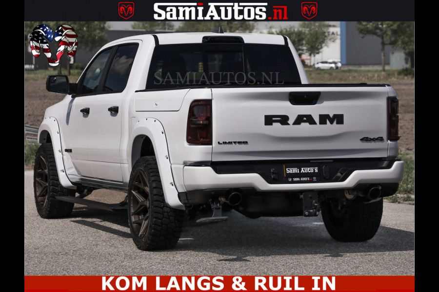 Dodge Ram Limited Night High Output 540HP 706Nm | Massage + Full Option | De Meest Luxe en Volle Pick-Up in zijn Klasse | Comfortabele Dubbele Cabine met Royale 5 Zitplaatsen | BPM vrij | Nu Leverbaar uit Voorraad | Voorraad Nr 2351 - 7478