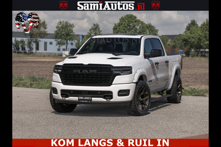 Dodge Ram Limited Night High Output 540HP 706Nm | Massage + Full Option | De Meest Luxe en Volle Pick-Up in zijn Klasse | Comfortabele Dubbele Cabine met Royale 5 Zitplaatsen | BPM vrij | Nu Leverbaar uit Voorraad | Voorraad Nr 2351 - 7478
