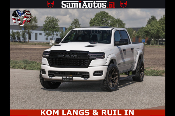 Dodge Ram Limited Night High Output 540HP 706Nm | Massage + Full Option | De Meest Luxe en Volle Pick-Up in zijn Klasse | Comfortabele Dubbele Cabine met Royale 5 Zitplaatsen | BPM vrij | Nu Leverbaar uit Voorraad | Voorraad Nr 2351 - 7478
