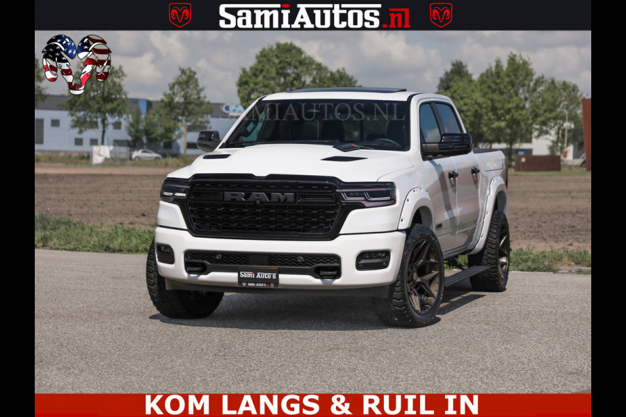 Dodge Ram Limited Night High Output 540HP 706Nm | Massage + Full Option | De Meest Luxe en Volle Pick-Up in zijn Klasse | Comfortabele Dubbele Cabine met Royale 5 Zitplaatsen | BPM vrij | Nu Leverbaar uit Voorraad | Voorraad Nr 2351 - 7478