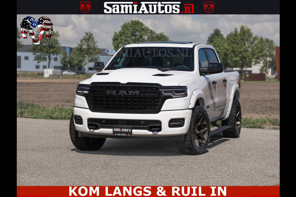 Dodge Ram Limited Night High Output 540HP 706Nm | Massage + Full Option | De Meest Luxe en Volle Pick-Up in zijn Klasse | Comfortabele Dubbele Cabine met Royale 5 Zitplaatsen | BPM vrij | Nu Leverbaar uit Voorraad | Voorraad Nr 2351 - 7478
