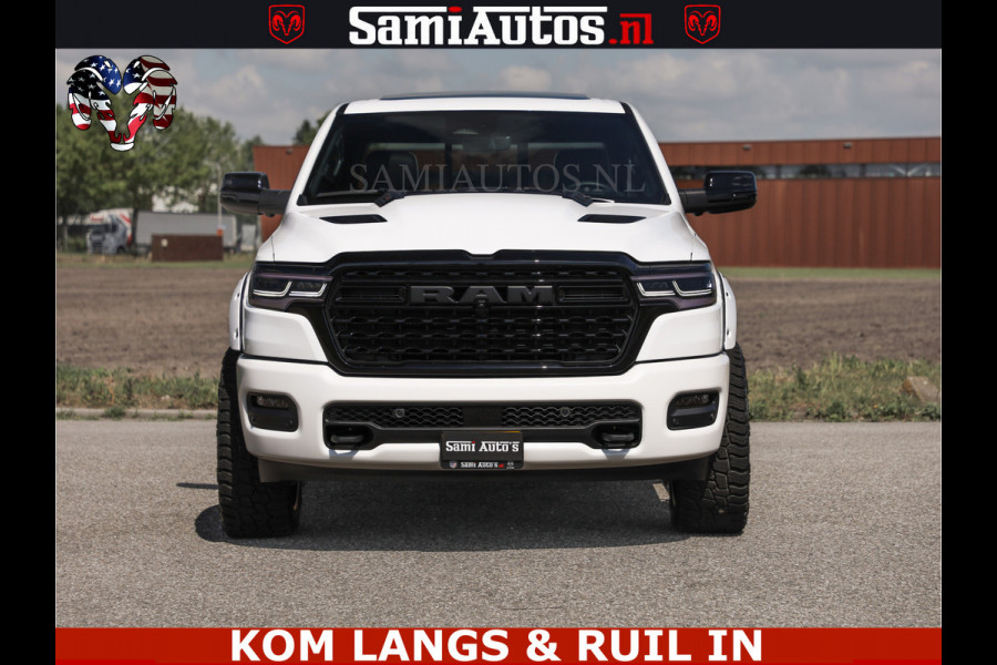 Dodge Ram Limited Night High Output 540HP 706Nm | Massage + Full Option | De Meest Luxe en Volle Pick-Up in zijn Klasse | Comfortabele Dubbele Cabine met Royale 5 Zitplaatsen | BPM vrij | Nu Leverbaar uit Voorraad | Voorraad Nr 2351 - 7478