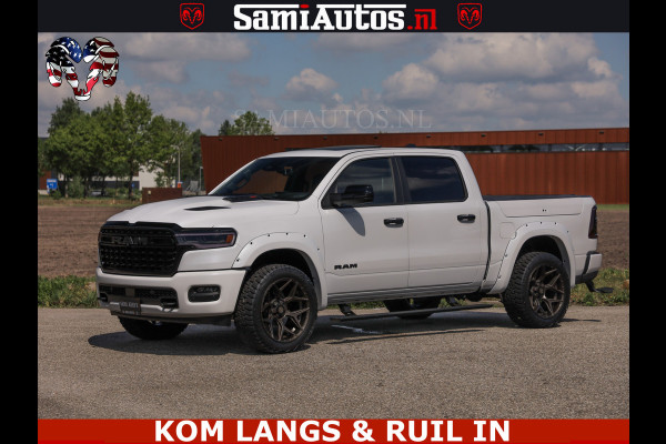 Dodge Ram Limited Night High Output 540HP 706Nm | Massage + Full Option | De Meest Luxe en Volle Pick-Up in zijn Klasse | Comfortabele Dubbele Cabine met Royale 5 Zitplaatsen | BPM vrij | Nu Leverbaar uit Voorraad | Voorraad Nr 2351 - 7478